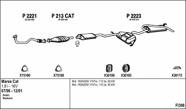  FI308 Exhaust system FI308