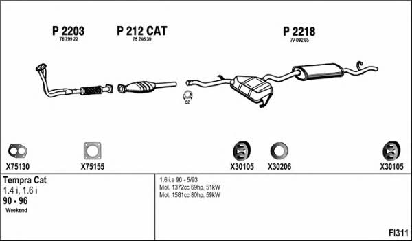  FI311 Exhaust system FI311