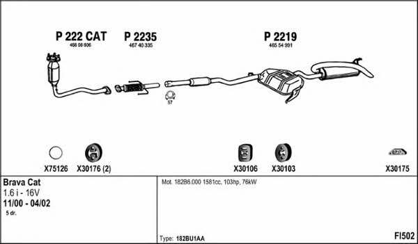 Fenno FI502 Exhaust system FI502