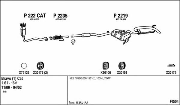 Fenno FI504 Exhaust system FI504