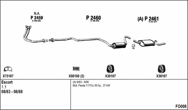  FO008 Exhaust system FO008