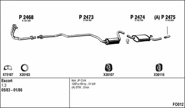  FO012 Exhaust system FO012