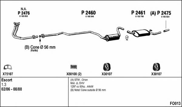  FO013 Exhaust system FO013