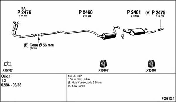 Fenno FO013.1 Exhaust system FO0131