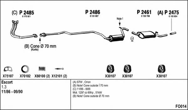  FO014 Exhaust system FO014