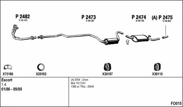  FO015 Exhaust system FO015