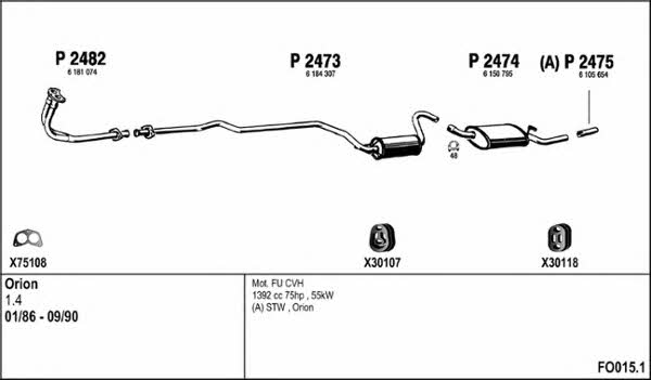  FO015.1 Exhaust system FO0151