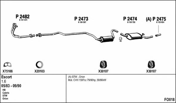  FO018 Exhaust system FO018