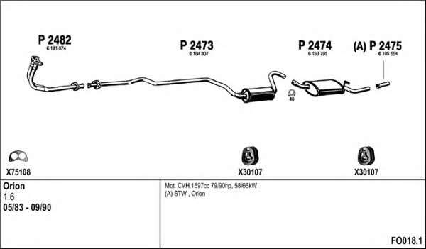  FO018.1 Exhaust system FO0181