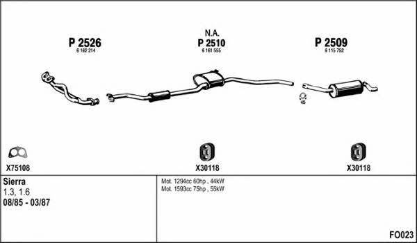  FO023 Exhaust system FO023