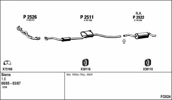  FO024 Exhaust system FO024