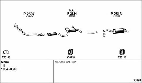  FO028 Exhaust system FO028