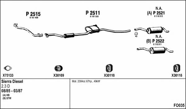  FO035 Exhaust system FO035
