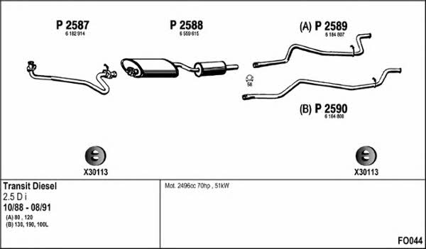  FO044 Exhaust system FO044