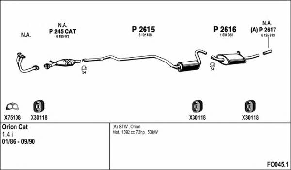  FO045.1 Exhaust system FO0451