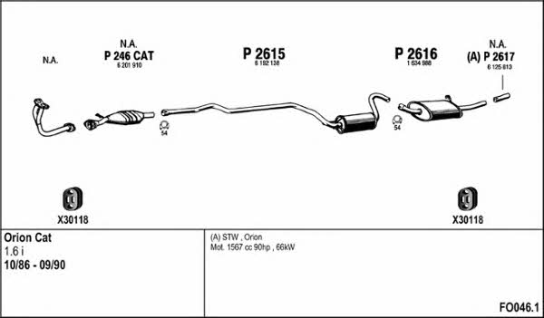  FO046.1 Exhaust system FO0461