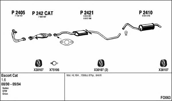  FO063 Exhaust system FO063