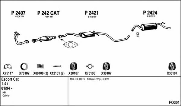 Fenno FO301 Exhaust system FO301