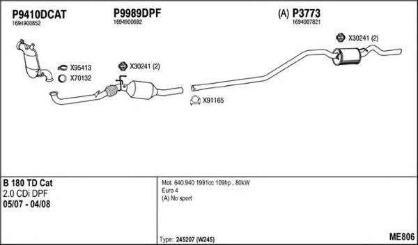  ME806 Exhaust system ME806