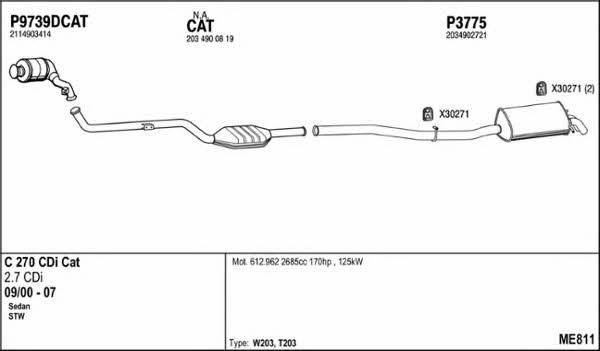  ME811 Exhaust system ME811