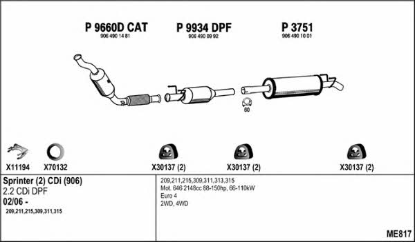  ME817 Exhaust system ME817