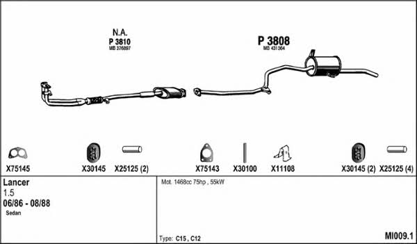 Fenno MI009.1 Exhaust system MI0091