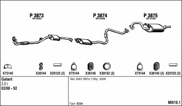 Fenno MI018.1 Exhaust system MI0181