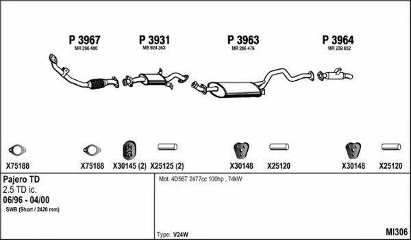  MI306 Exhaust system MI306