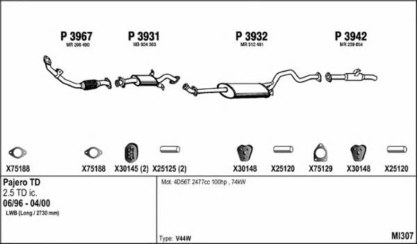 Fenno MI307 Exhaust system MI307