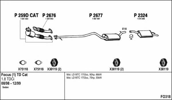  FO318 Exhaust system FO318