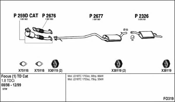 Fenno FO319 Exhaust system FO319