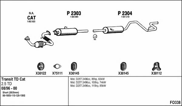  FO338 Exhaust system FO338