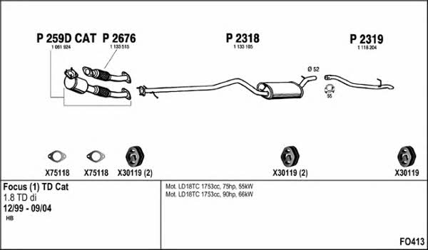  FO413 Exhaust system FO413