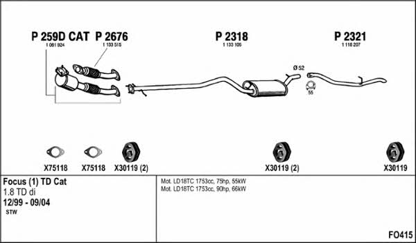  FO415 Exhaust system FO415