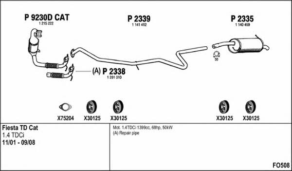  FO508 Exhaust system FO508