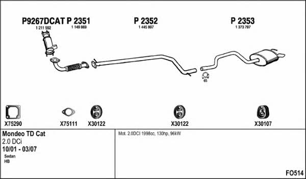 Fenno FO514 Exhaust system FO514