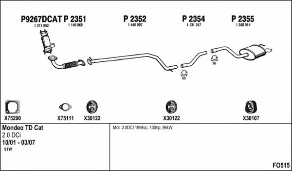 Fenno FO515 Exhaust system FO515