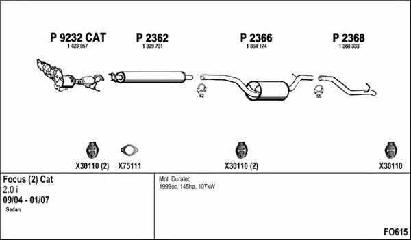  FO615 Exhaust system FO615