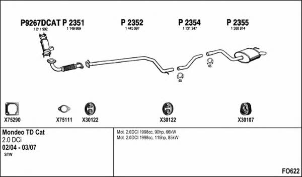  FO622 Exhaust system FO622