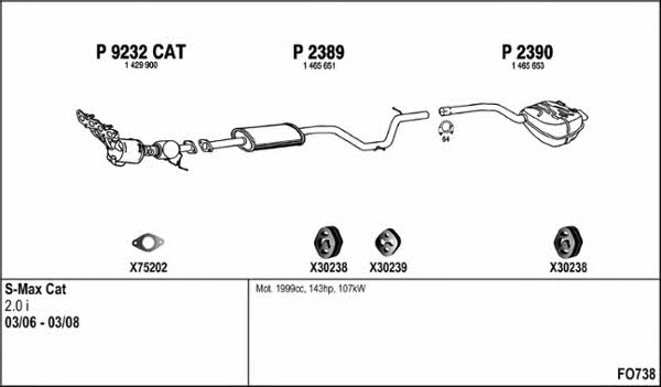  FO738 Exhaust system FO738