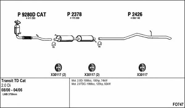  FO747 Exhaust system FO747