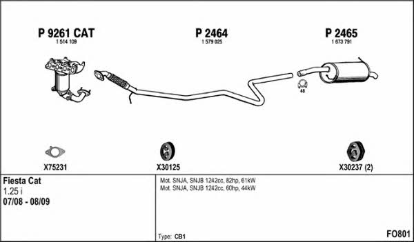 Fenno FO801 Exhaust system FO801