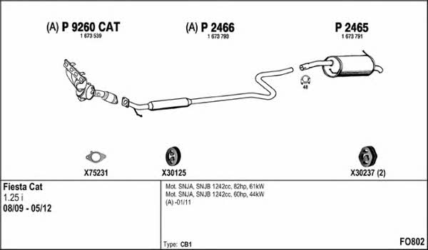  FO802 Exhaust system FO802