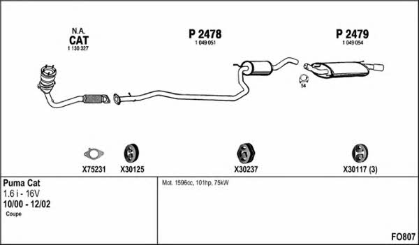  FO807 Exhaust system FO807