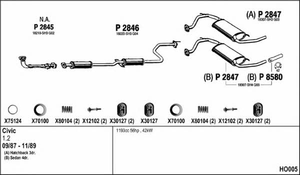  HO005 Exhaust system HO005
