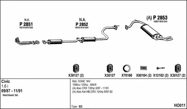  HO011 Exhaust system HO011