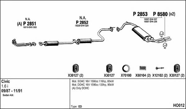  HO012 Exhaust system HO012