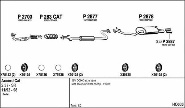  HO030 Exhaust system HO030