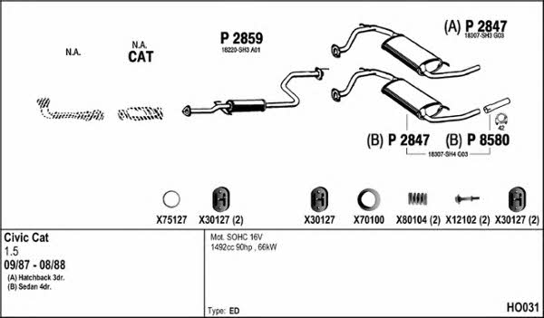  HO031 Exhaust system HO031