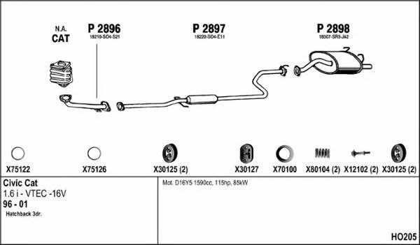  HO205 Exhaust system HO205